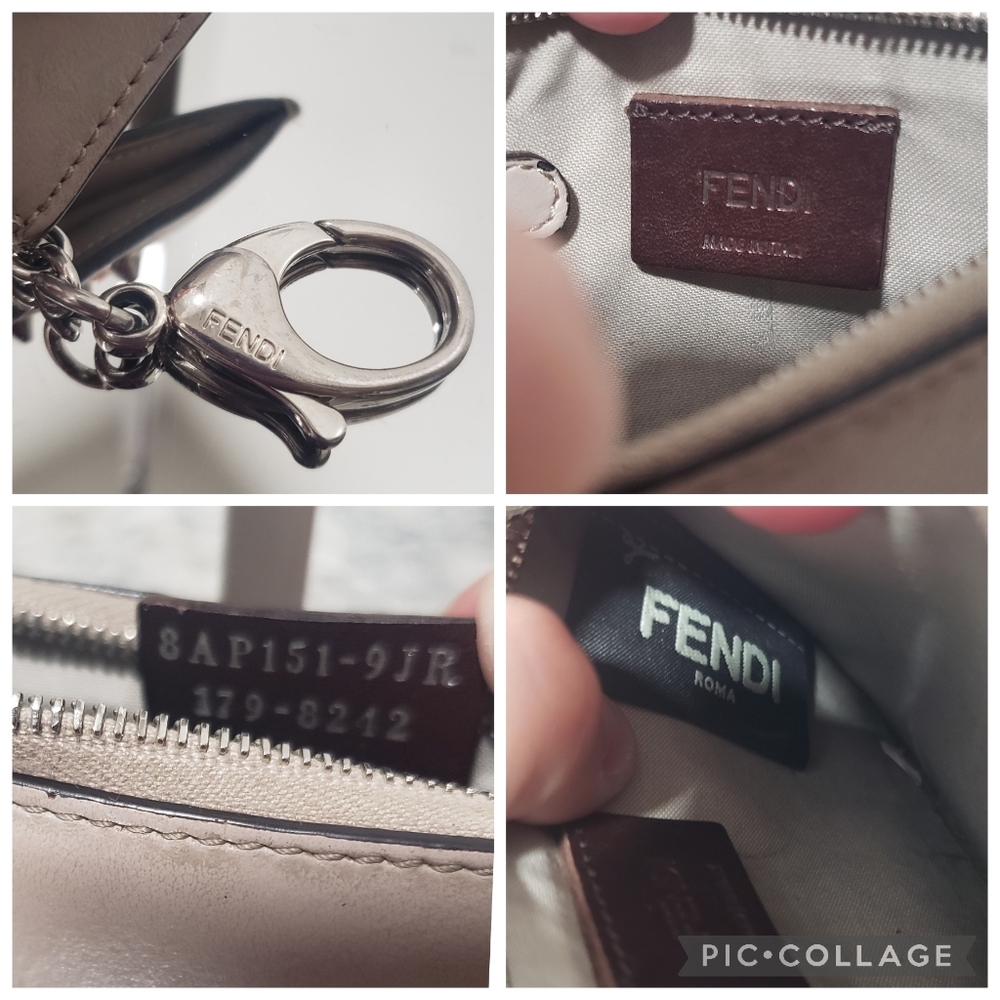 Fendi Leather Floral Face Coin Pouch Keychain - Picture 6 of 10